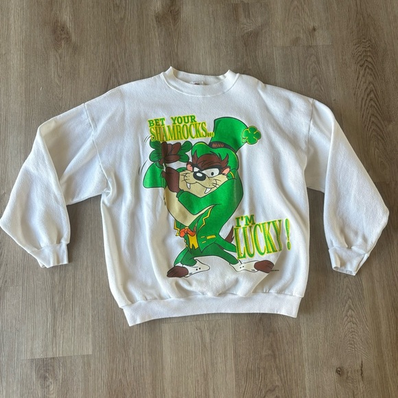 Vintage Taz Bet Your Shamrocks Sweatshirt - Picture 2 of 9